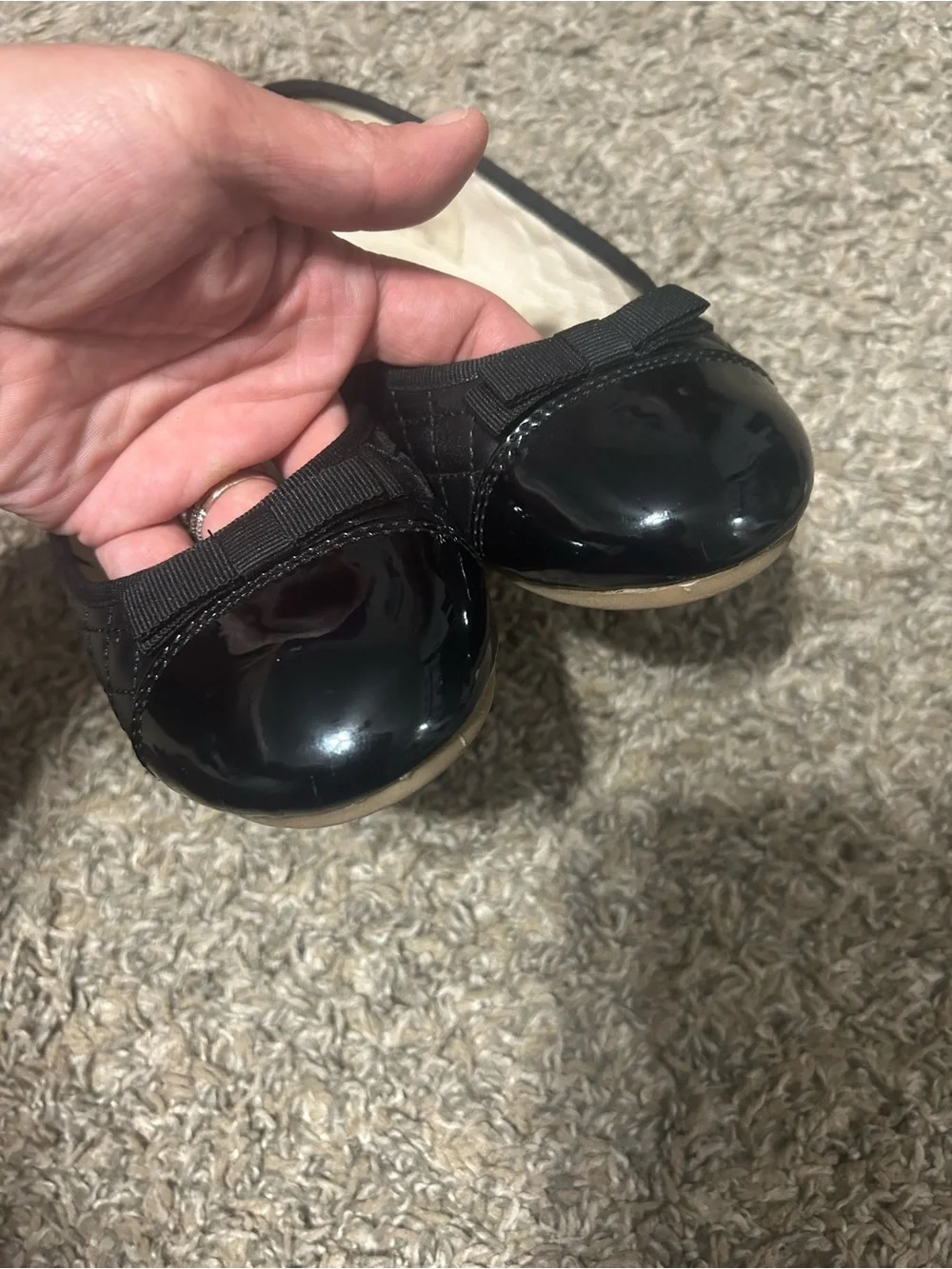Girls Quilted Bow Dress Shoes size 2